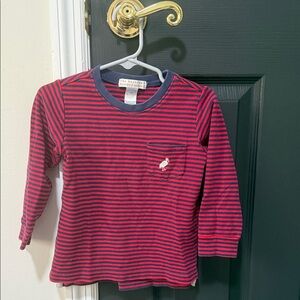 The Beaufort Bonnet Company Red and Navy Striped Long Sleeve Tee